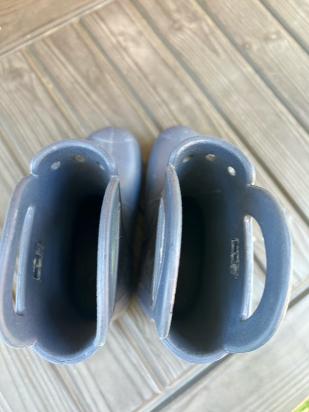CROCS Kids Navy Handle Rain & Snow Boots J3 - Picture 4 of 6